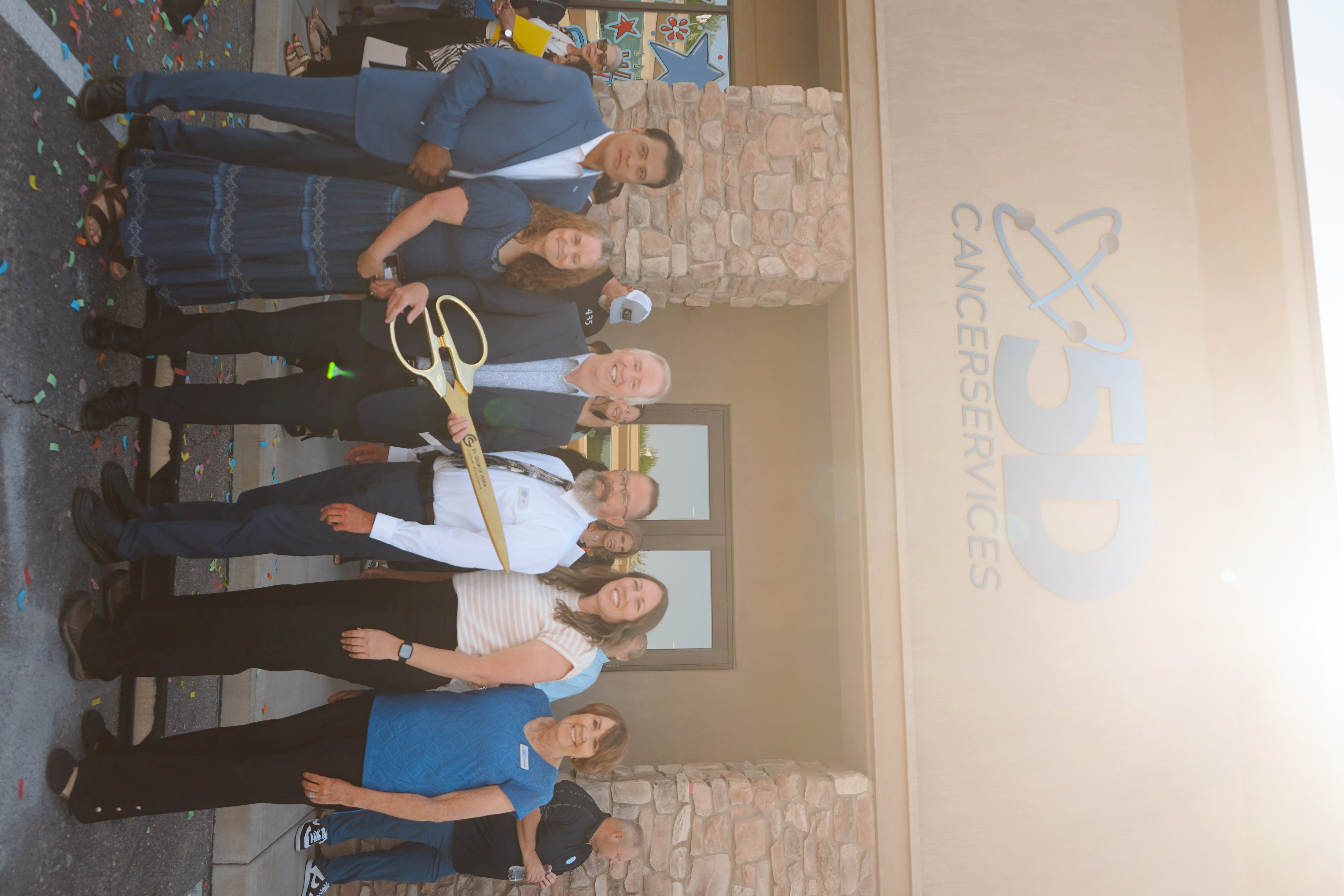 5D Cancer Services leadership team at grand opening ribbon cutting